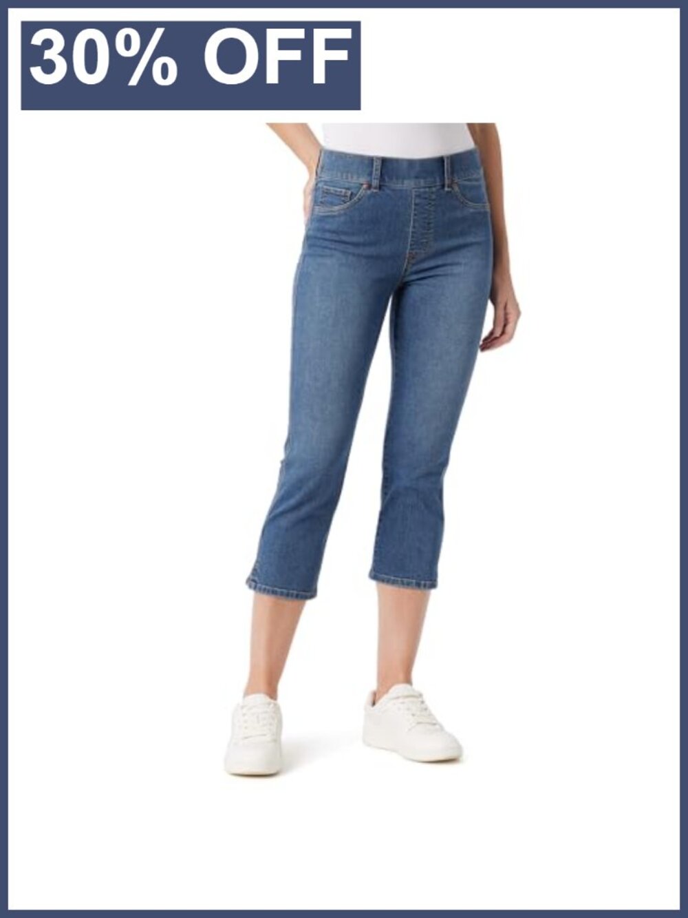 Gloria Vanderbilt High Rise Straight Leg Pull On Capri Jeans Women's